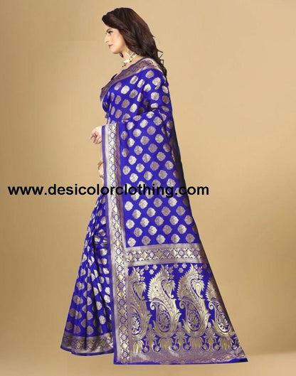 Violet Jacquard Banarasi Silk Saree