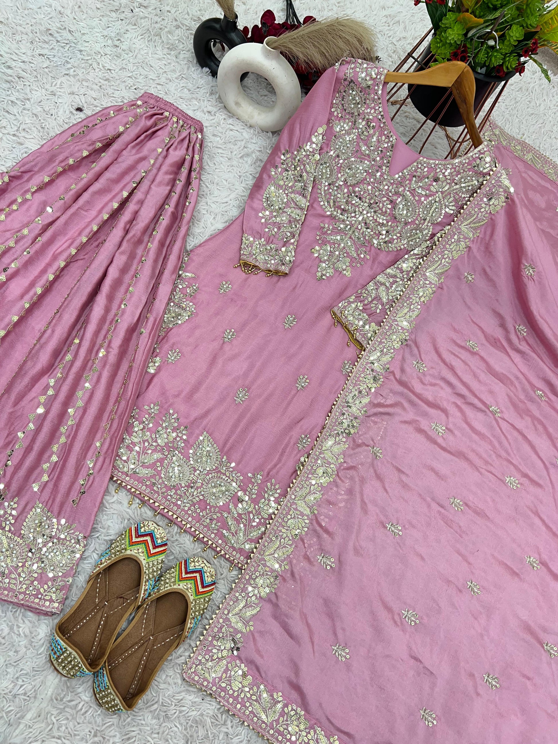 Product Image - Elegant Designer Georgette Saree with Heavy Embroidery - Festive Wear