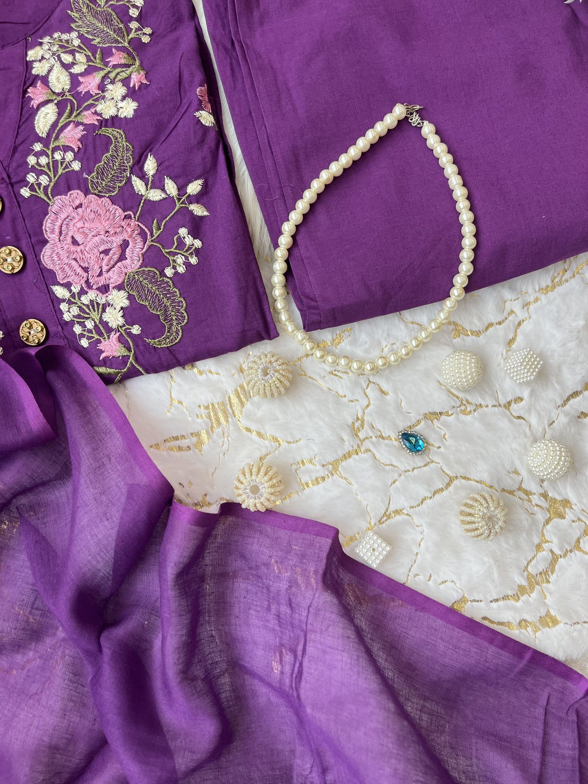 Product Image - Pure Cotton Embroidery Work Suit Set - New Launch