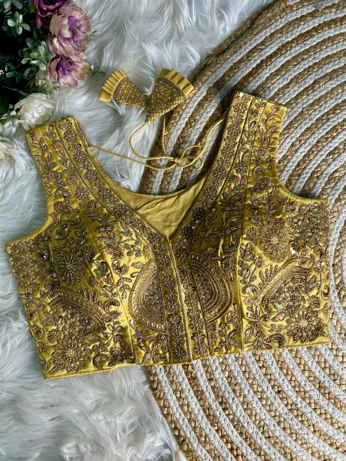 Product Image - Designer Bridal Blouse with Heavy Handwork