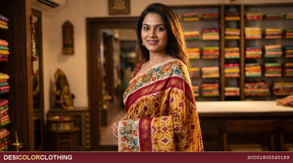 Product Image - Elegant Pochampally Silk Fancy Sarees - 7