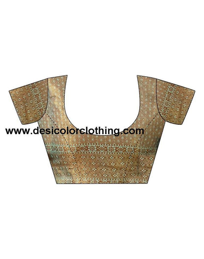 Elegant Blue and Golden Cotton Silk Saree with Plain Woven Design and Matching Blouse