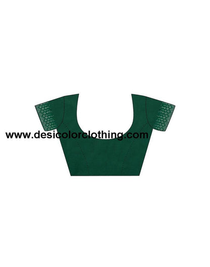 Dark Green Plain Georgette Saree