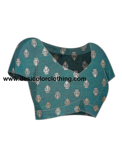 Rama Green Chiffon Plain Saree