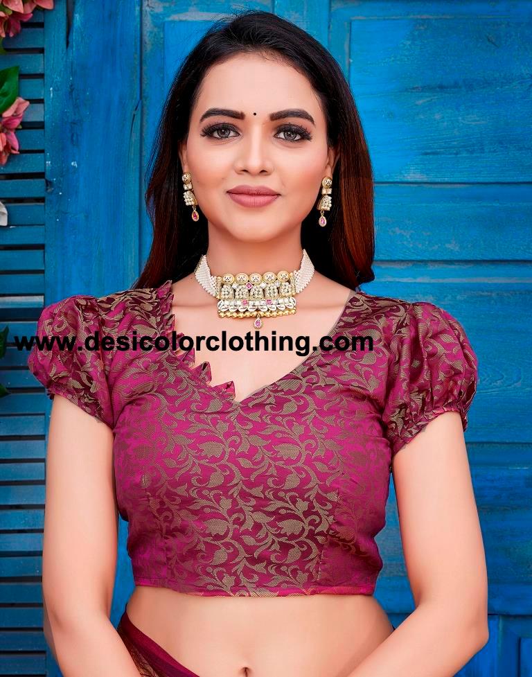 Pink Silk Woven Saree