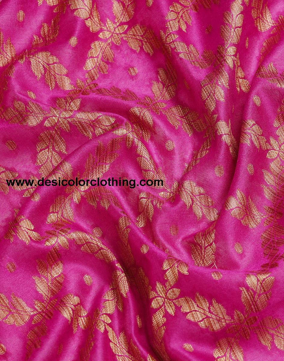 Pink Coloured Banarasi Cotton Silk Saree