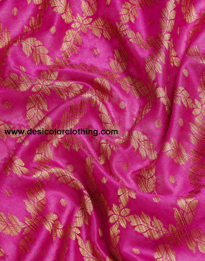 Pink Coloured Banarasi Cotton Silk Saree