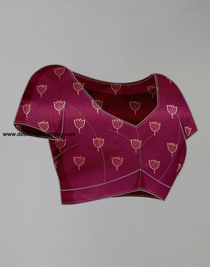 Purple Silk Printed Saree
