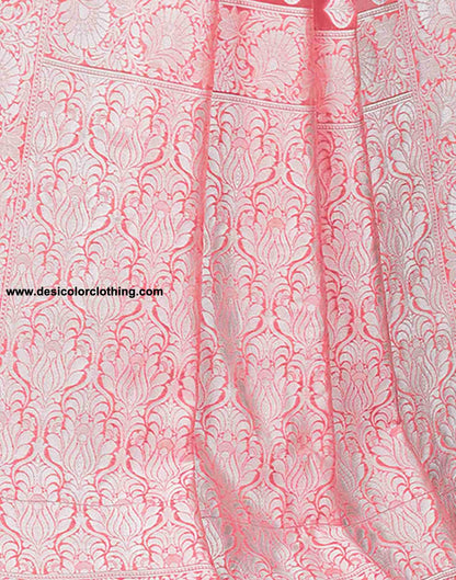 Pink Cotton Plain Saree