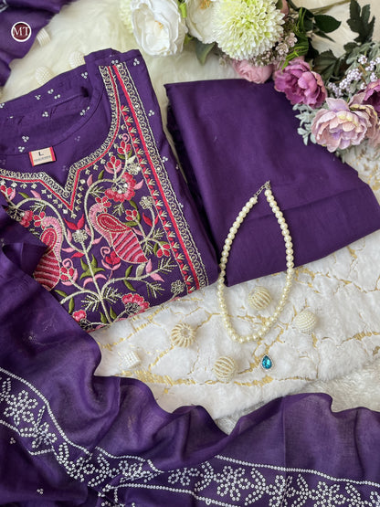 Product Image - Pure Cotton Hand Embroidery Work Suit Set