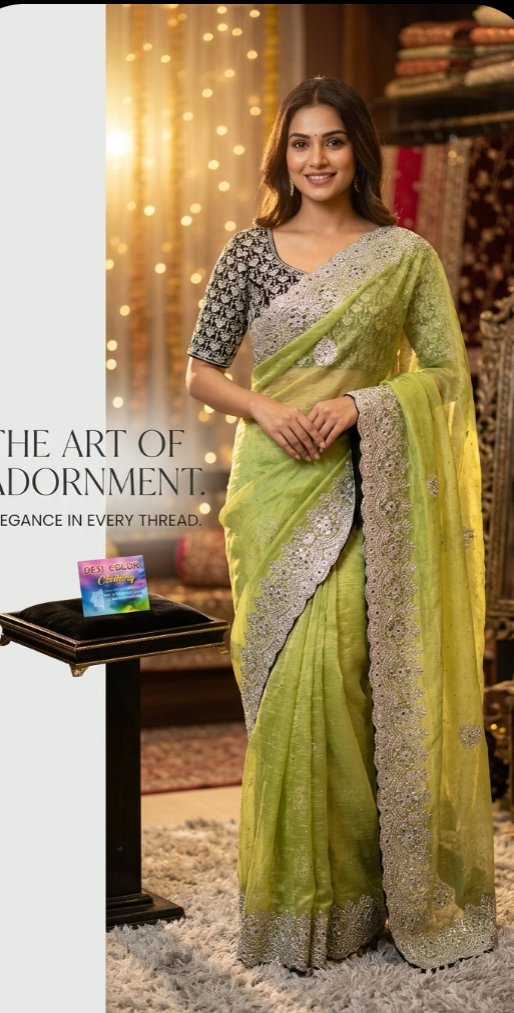 Product Image - Elegant Heavy Designer Saree with Work Blouse - 1
