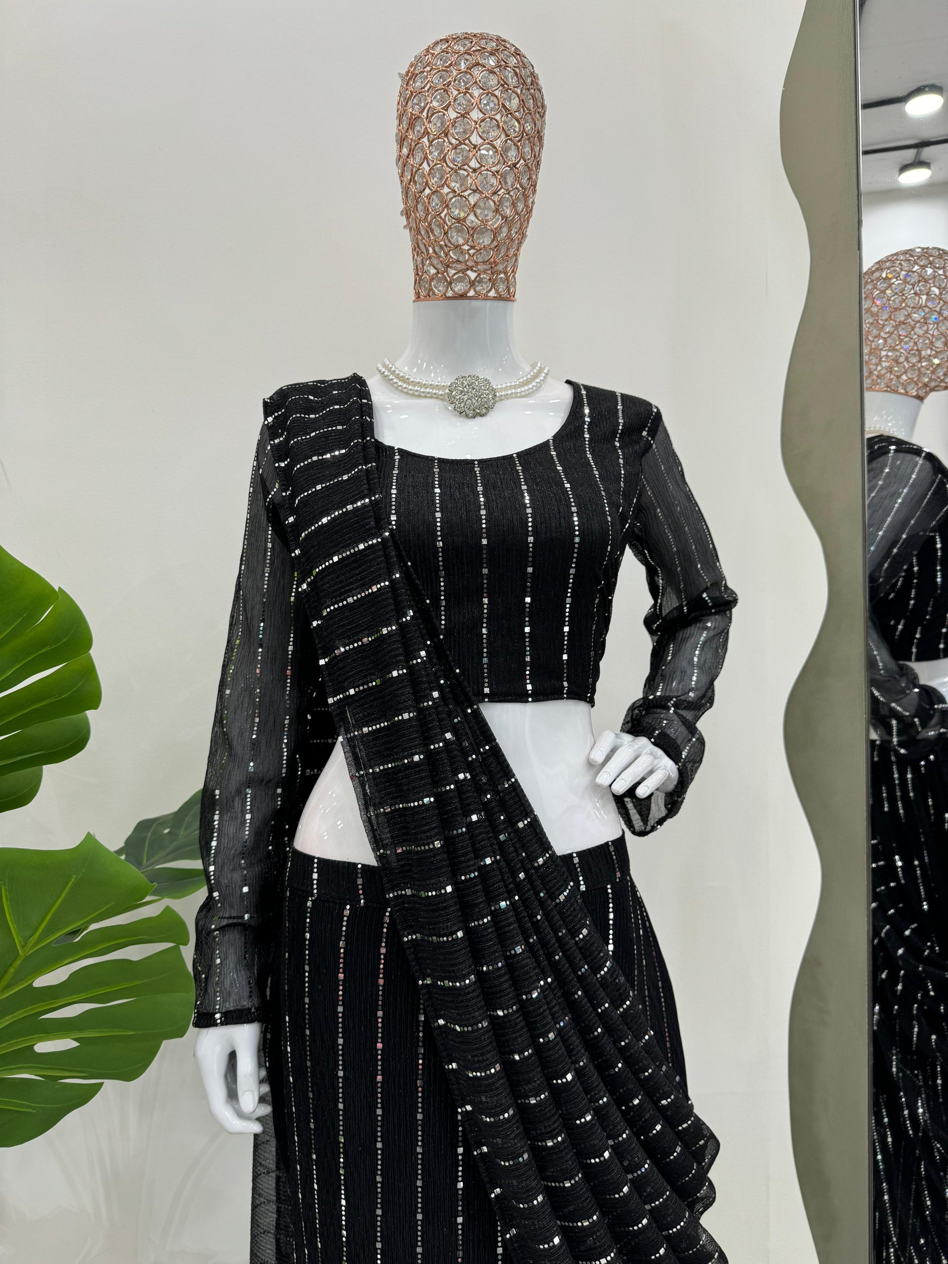 Product Image - Elegant Reday to Wear Lehengha Saree - Designer Georgette Ethnic Wear