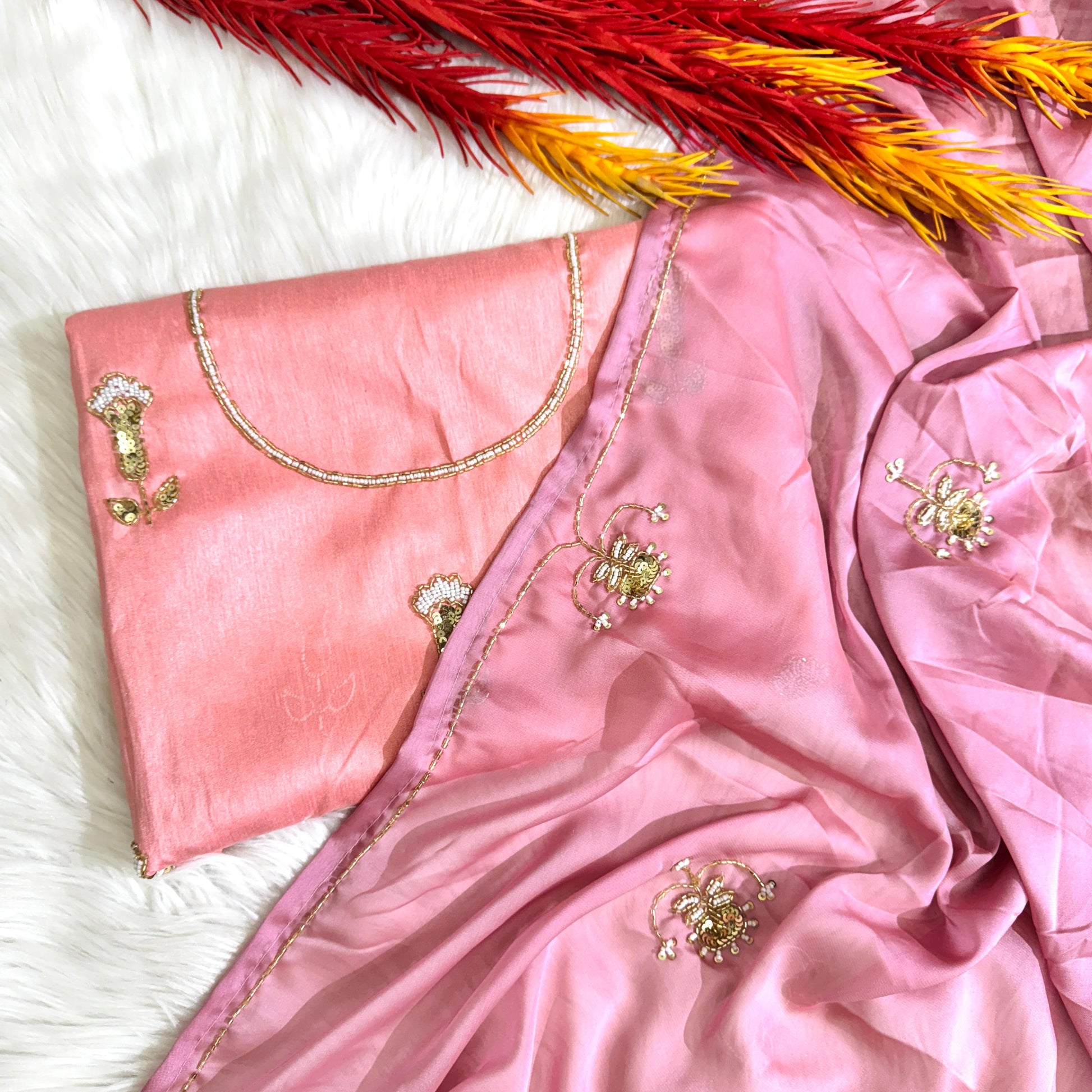 Product Image - Handcrafted Designer Silk Saree with Unstitched Silk Blouse
