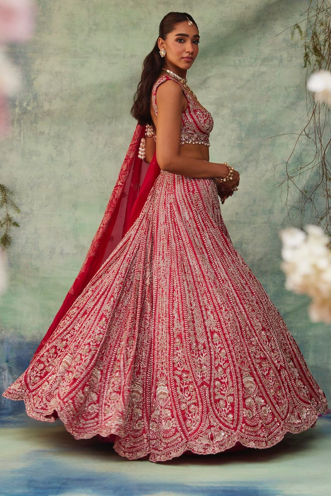 Product Image - Stunning Designer Lehenga Red