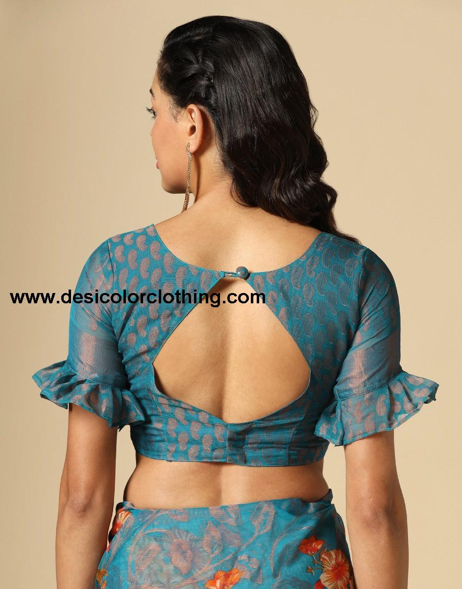Rama Green Brasso Saree