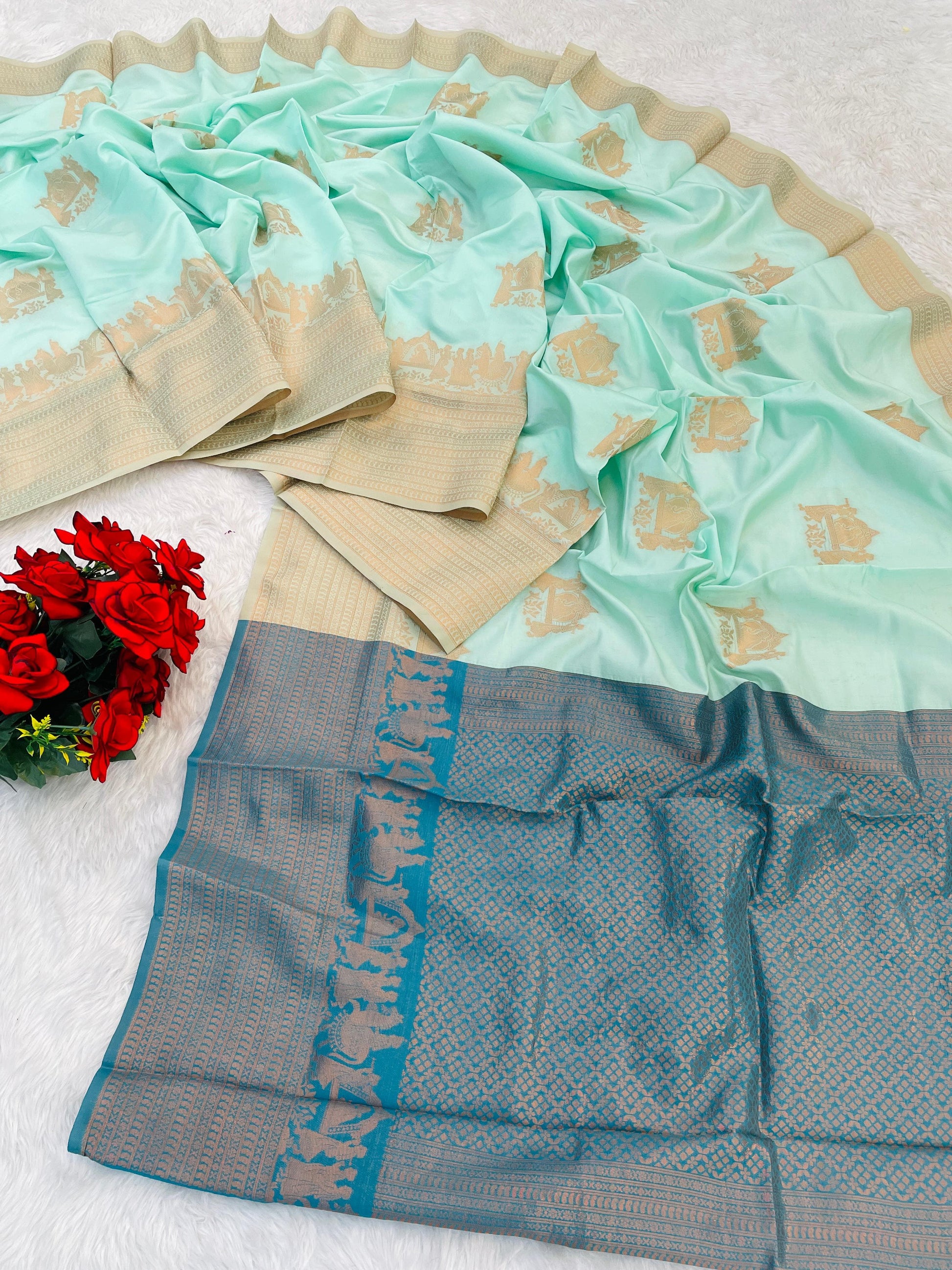 Product Image - Elegant Tissue Soft Silk Banarasi Saree - Ethnic Wear