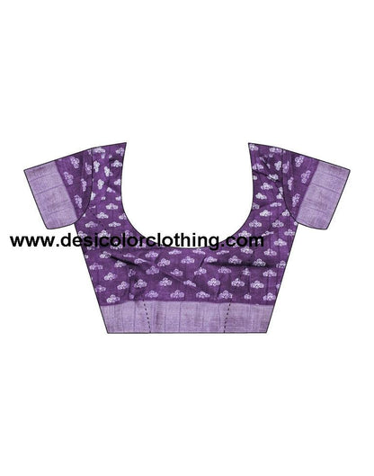 Voilet Silk Printed Saree