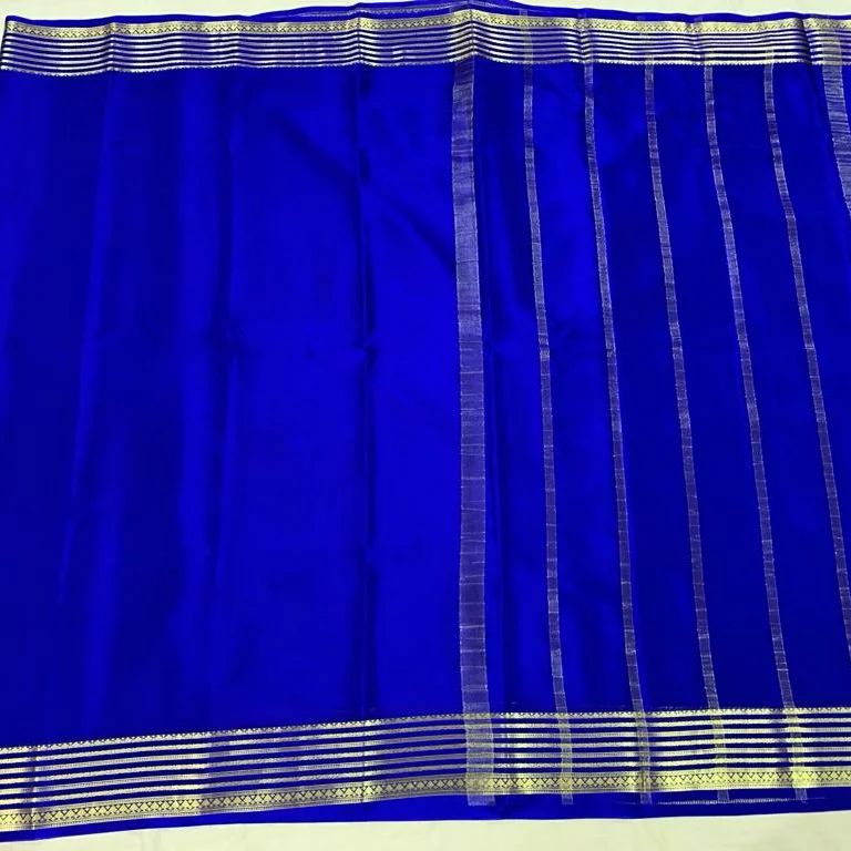 Product Image - Exquisite Semi-Mysore Silk Saree with Gold Border