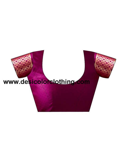 Dark Magenta Silk Plain Saree