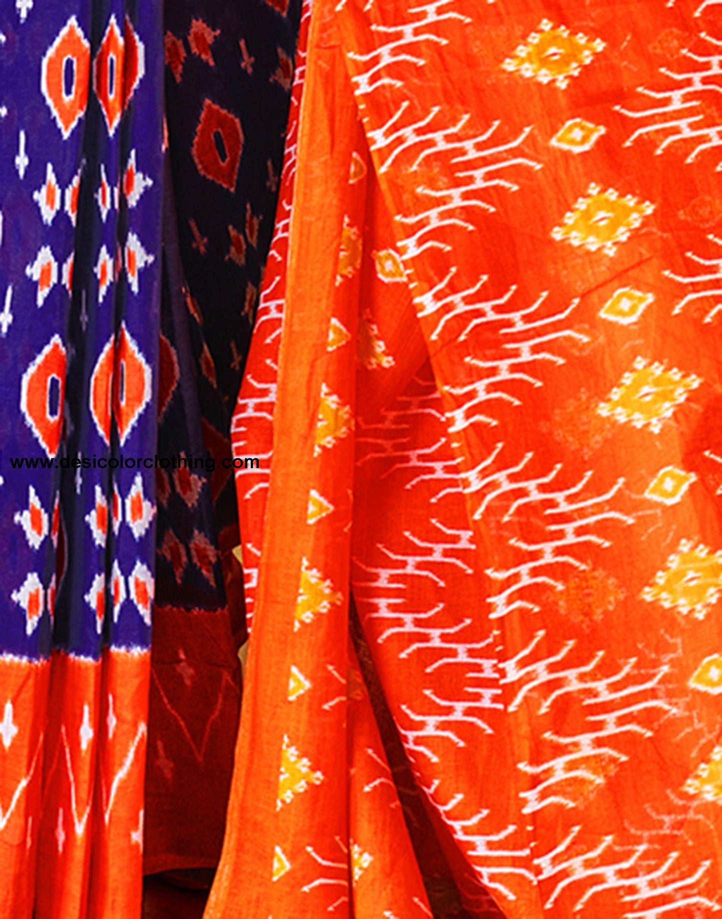 Violet Printed Cotton Pre-draped Saree