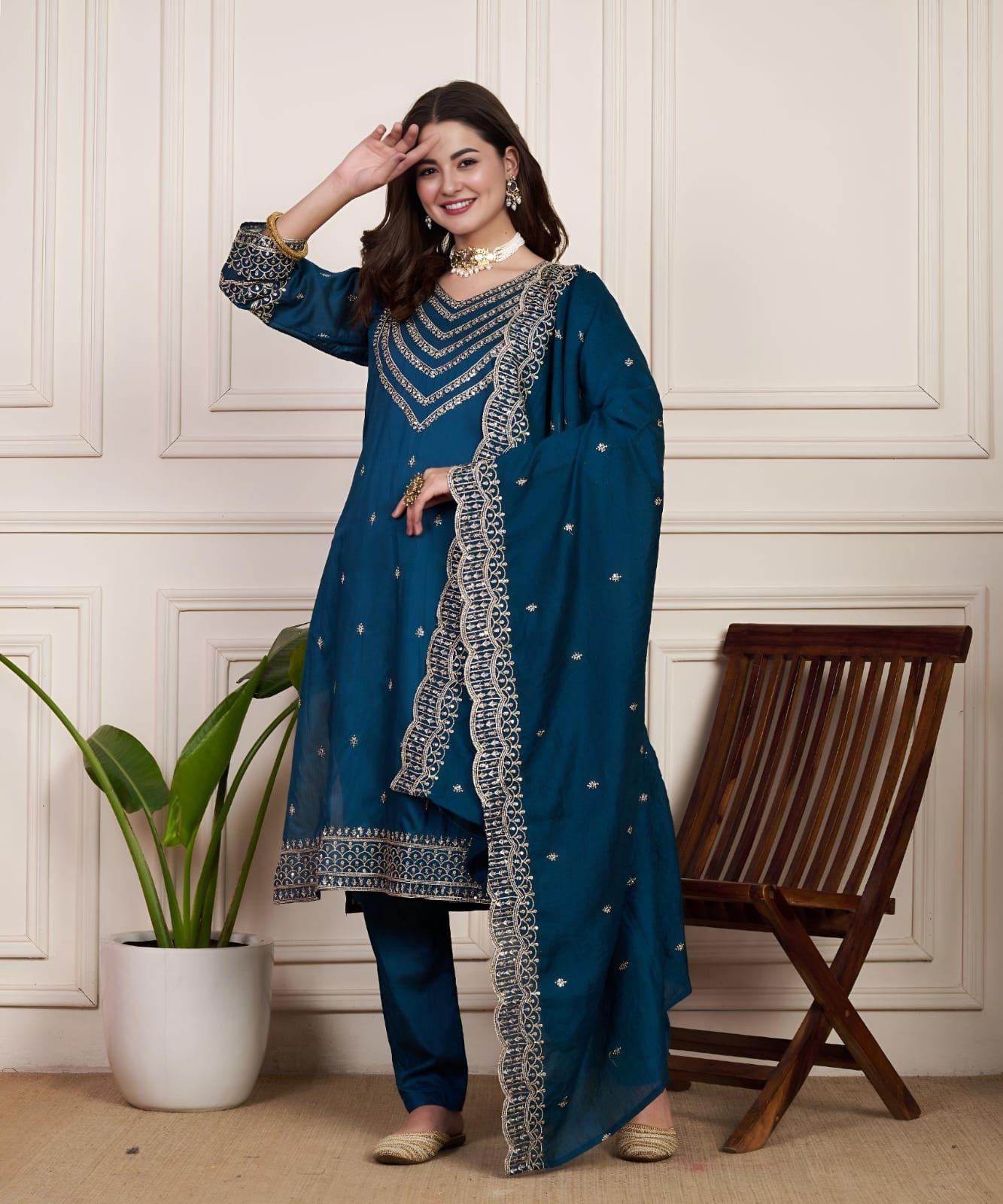Product Image - Designer Chanderi Silk Suit