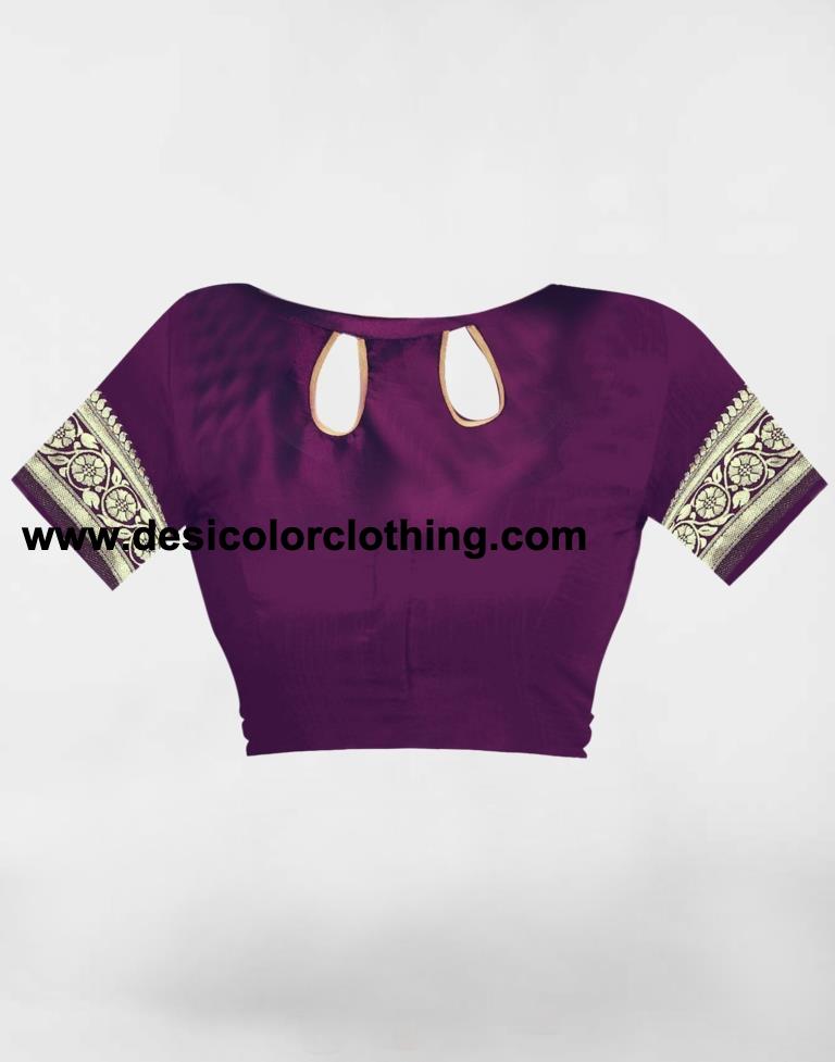 Purple Jacquard Banarasi Silk Saree