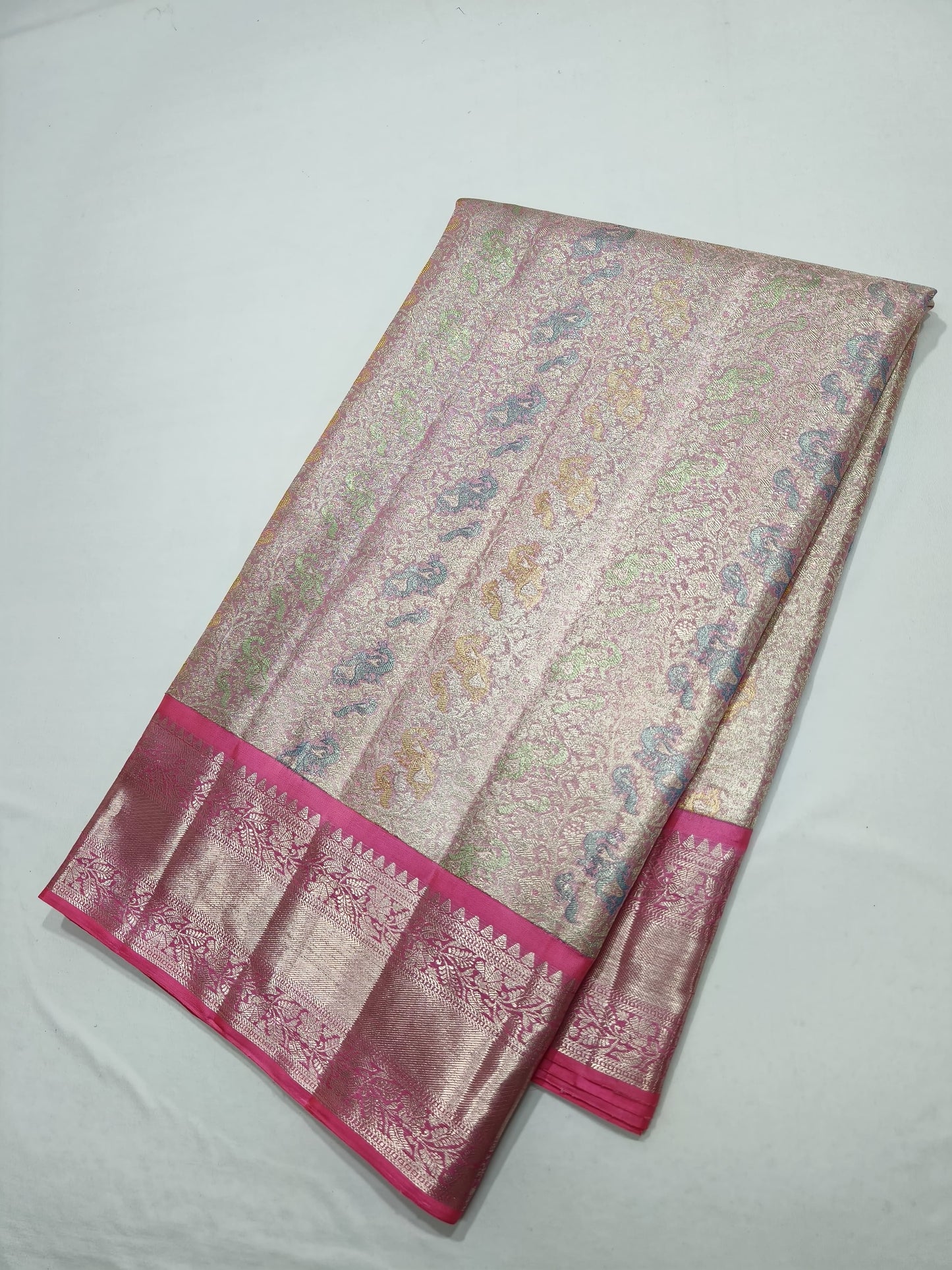 Product Image - Exquisite Kanjeevaram Designer Saree with Multi-Color Meena Work