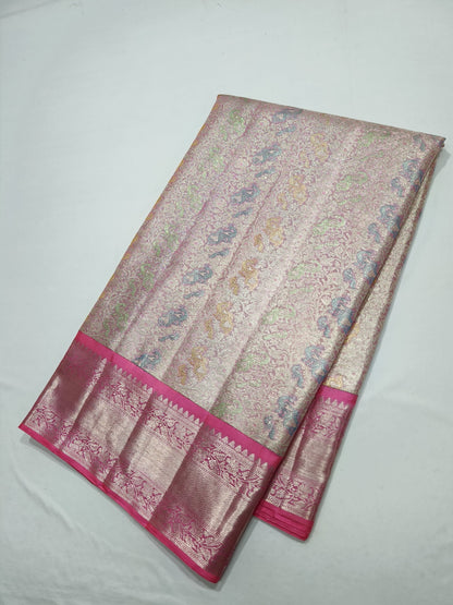Product Image - Exquisite Kanjeevaram Designer Saree with Multi-Color Meena Work
