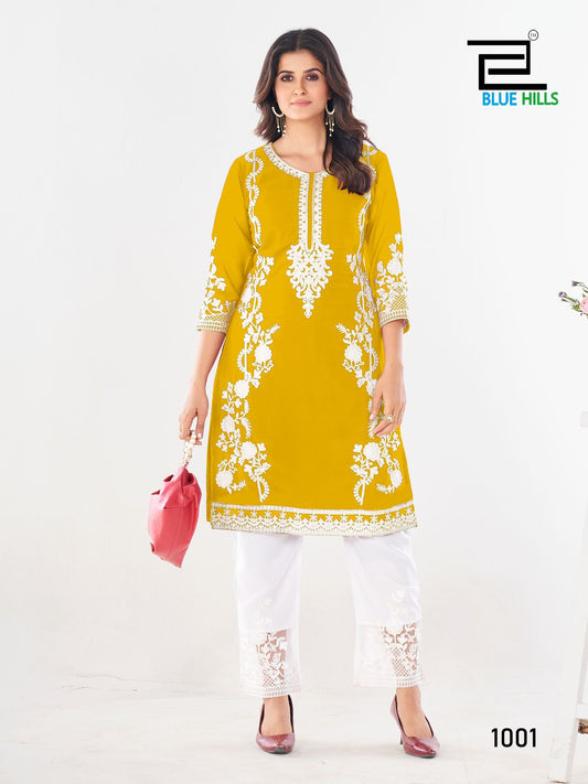 Product Image - Noori Heavy Embroidery Work Straight Kurti with Pant