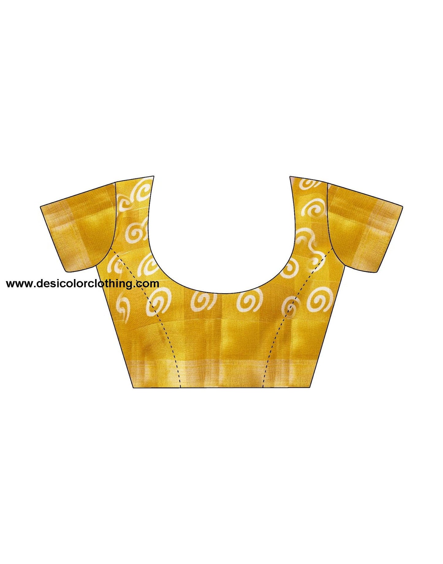 Yellow Printed Cotton Saree
