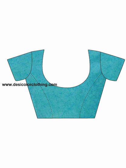 Blue Chiffon Printed Saree