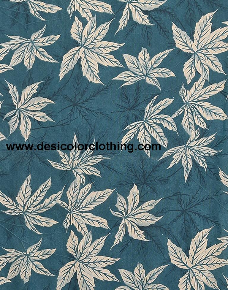 Teal Georgette Floral Printed Saree