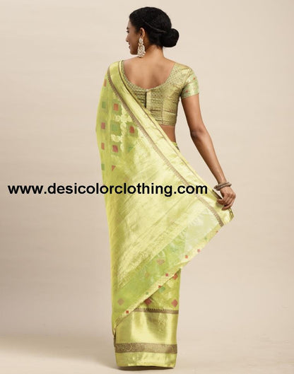 Pista Green Organza Saree