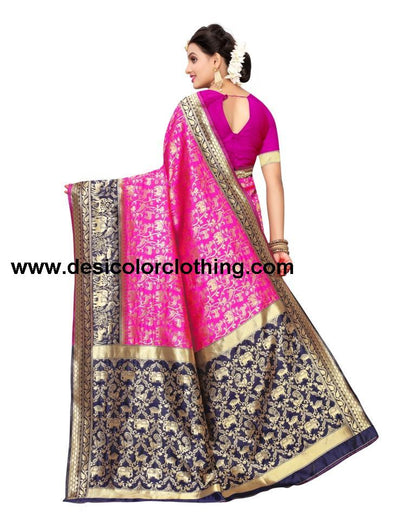 Pink Coloured Poly Silk Banarasi Jacquard Partywear saree