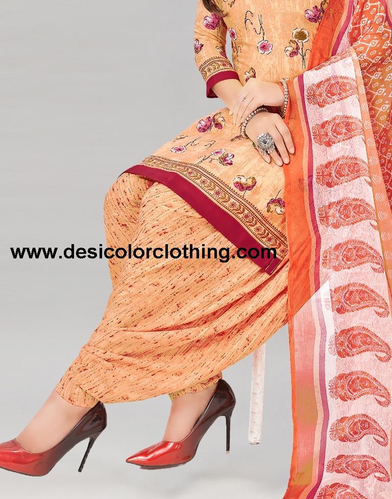 Printed Polyester Unstitched Salwar Suit Material