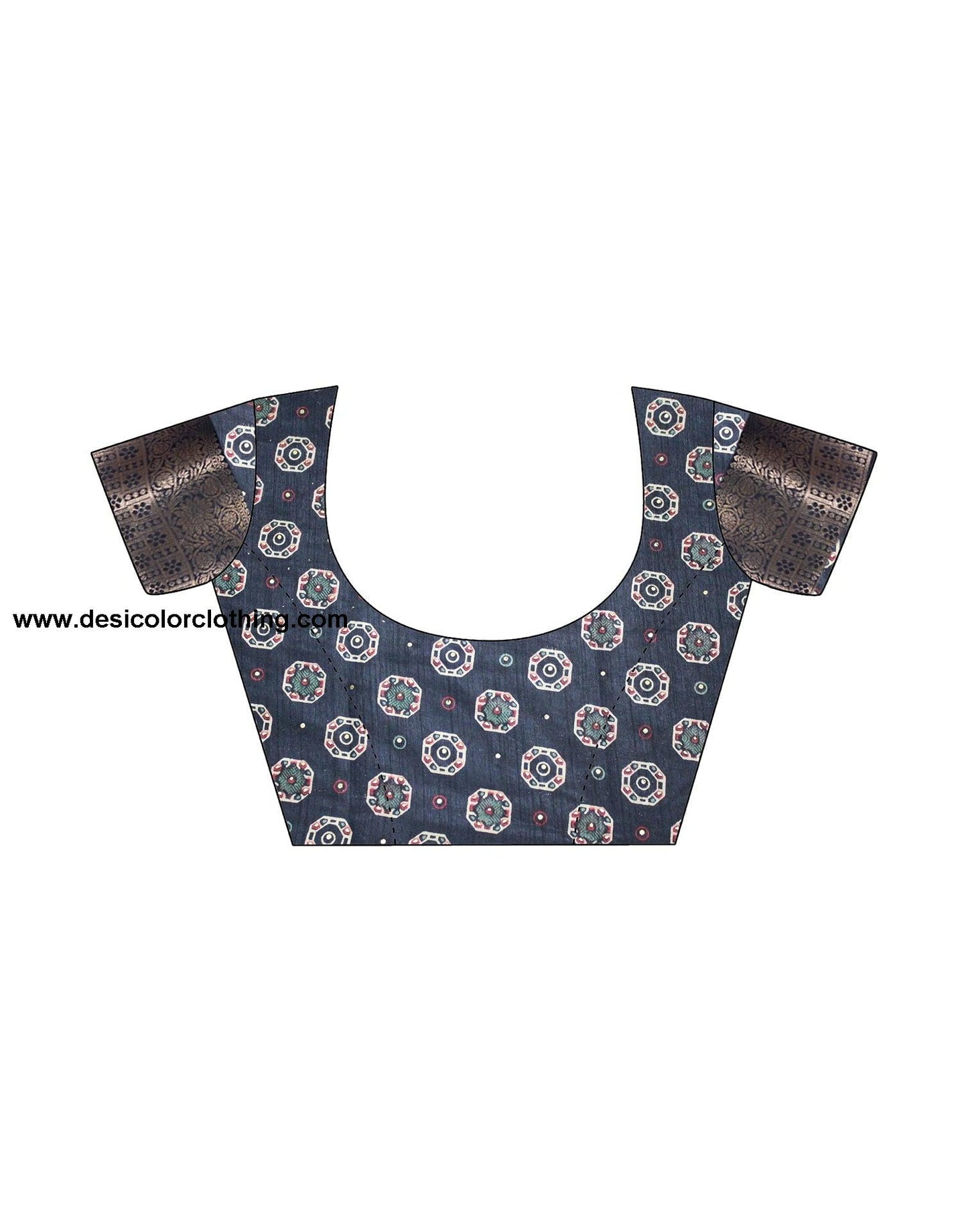 Blue Silk Printed Saree