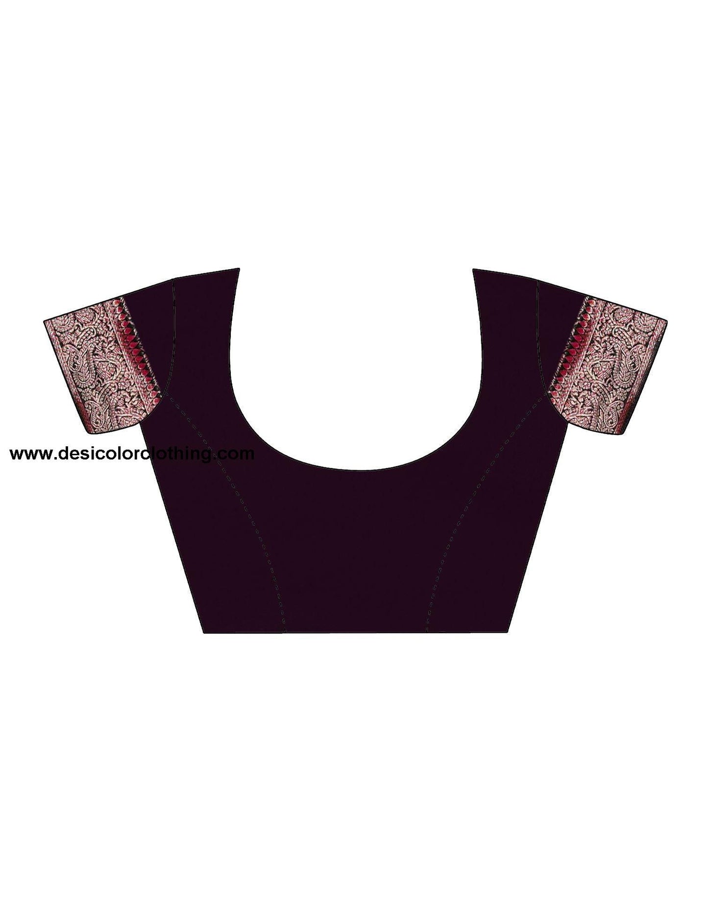 Black and Wine Jacquard Silk Saree