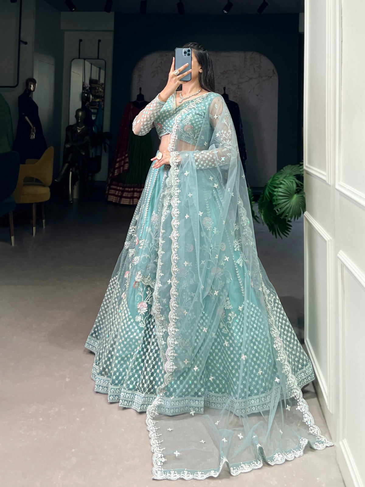 Product Image - Exquisite Pastel Blue Wedding Lehenga - 2025 Collection