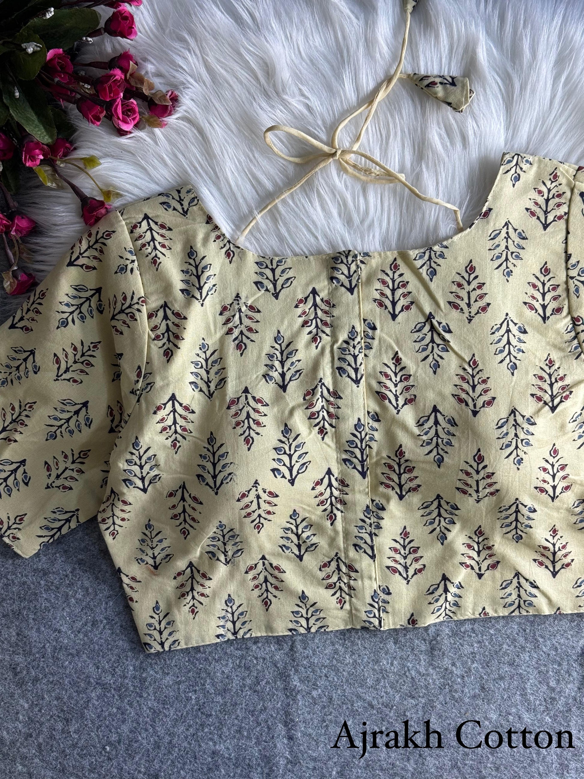 Product Image - Pure Ajrakh Cotton Halter Neck Blouse