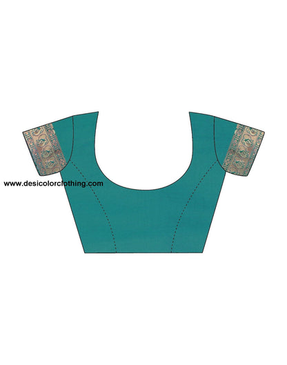 Rama Green Jacquard Silk Saree