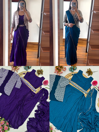 Product Image - Exquisite Ready To Wear Designer Saree with Jacket - HV-9246