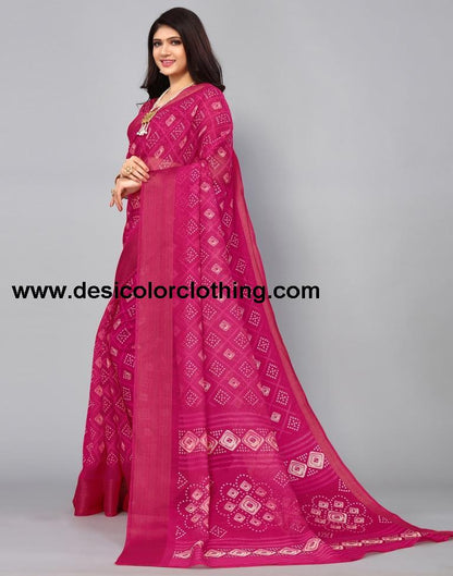 Rani Pink Cotton Saree