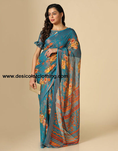 Rama Green Brasso Saree
