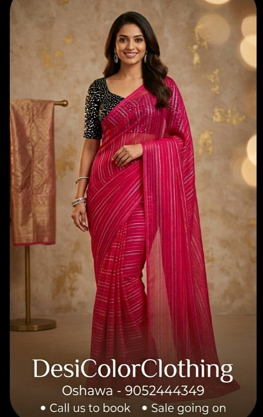 Product Image - Hot Pink Fancy Sarees: Elevate Your Style with Vibrant Elegance - 1