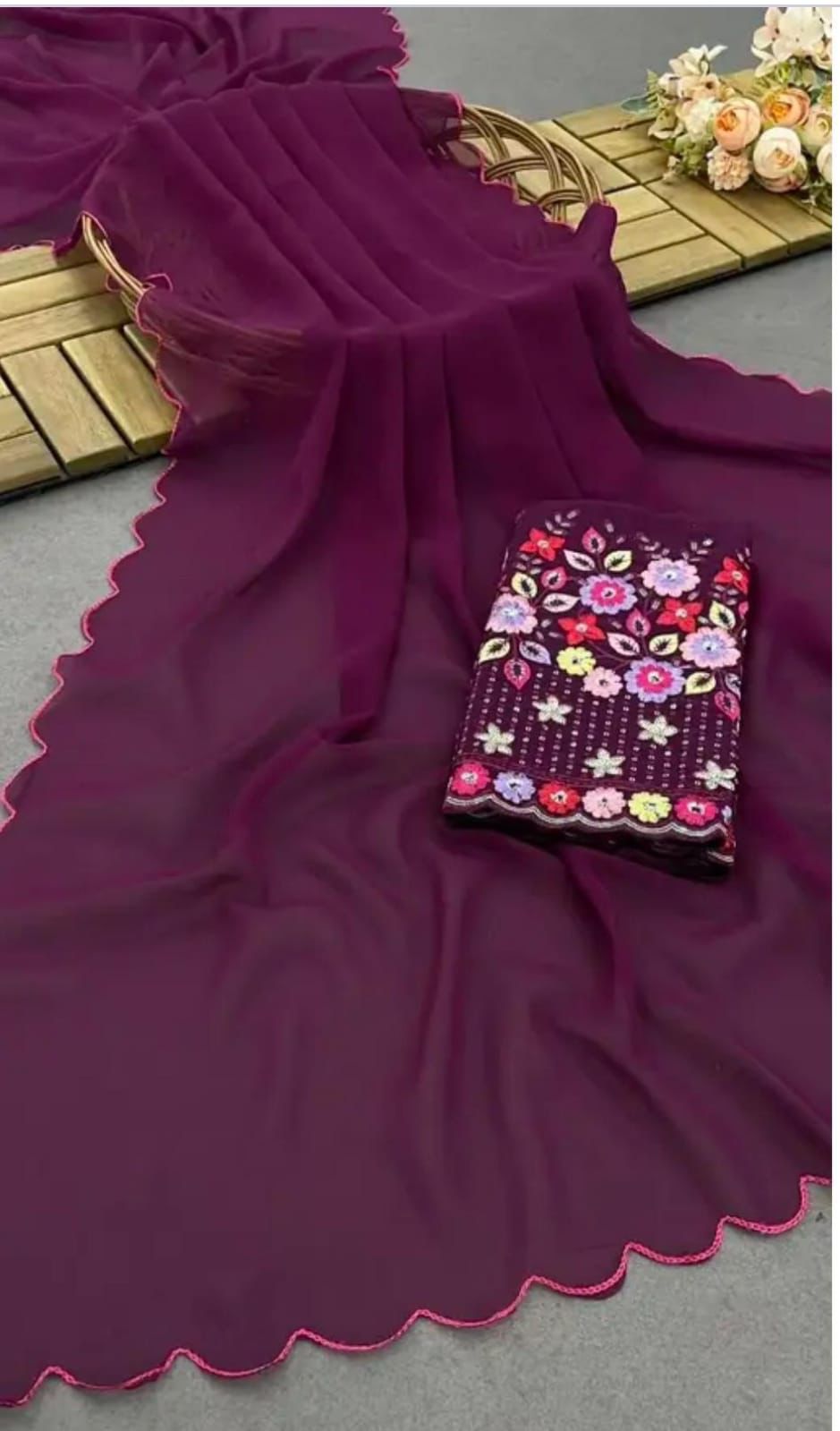 Product Image - Fancy georgette saree