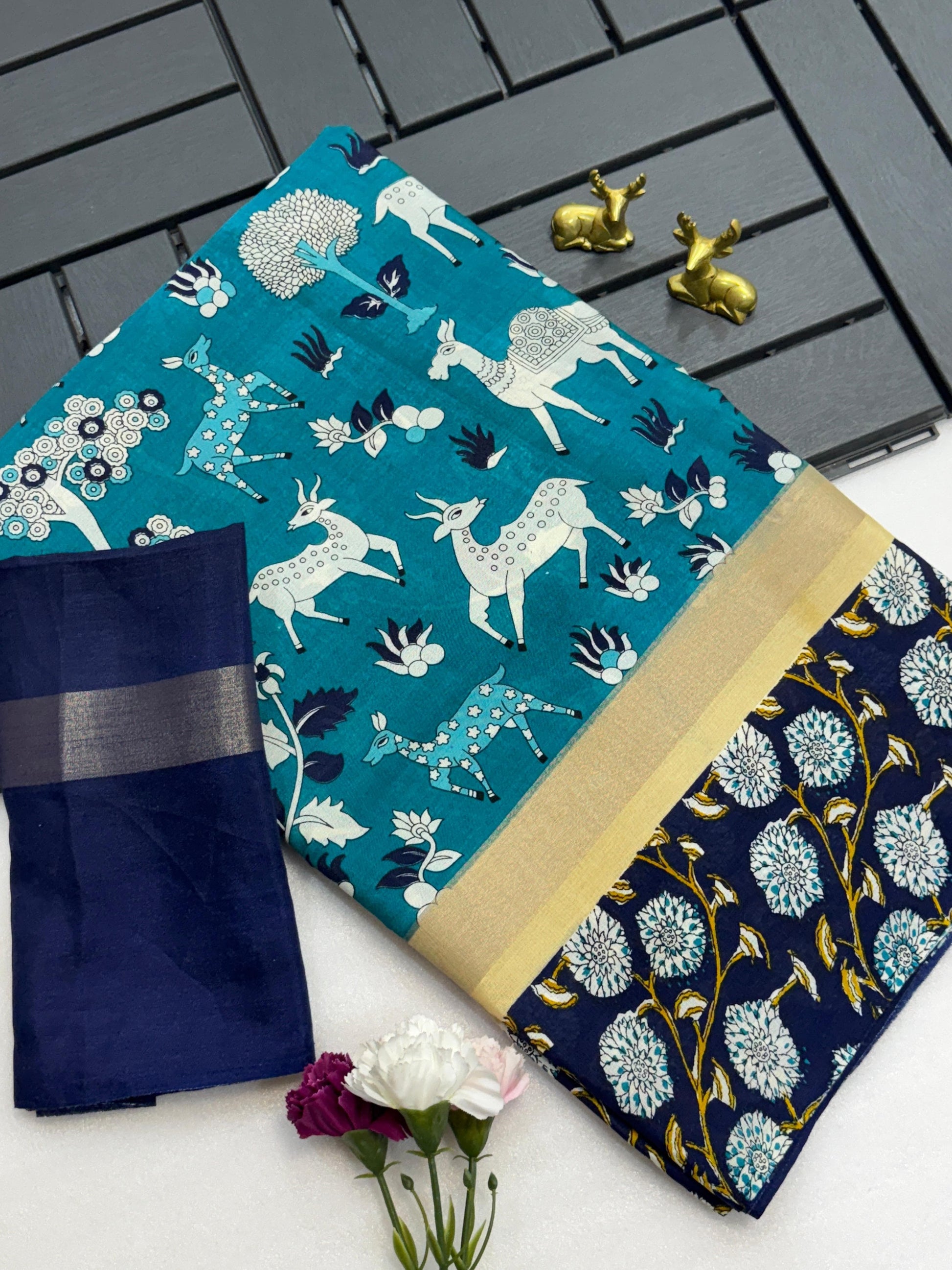 Product Image - Exclusive Designer Chanderi Silk Saree with Kalamkari Print