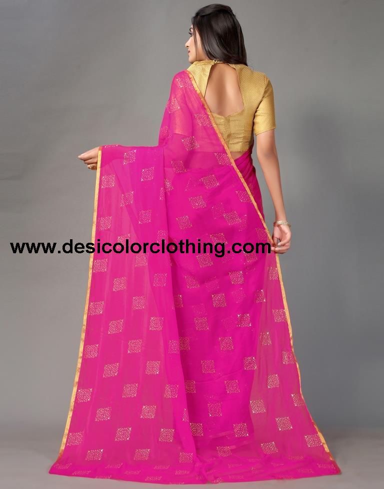 Rani Pink Chiffon Saree
