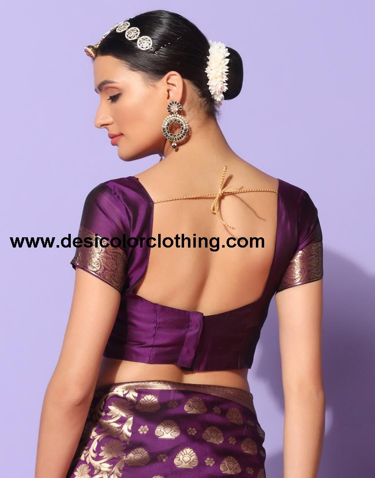 Purple Weaving Silk Saree