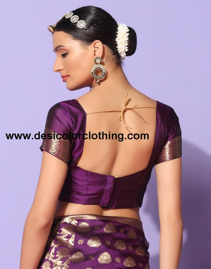 Purple Weaving Silk Saree