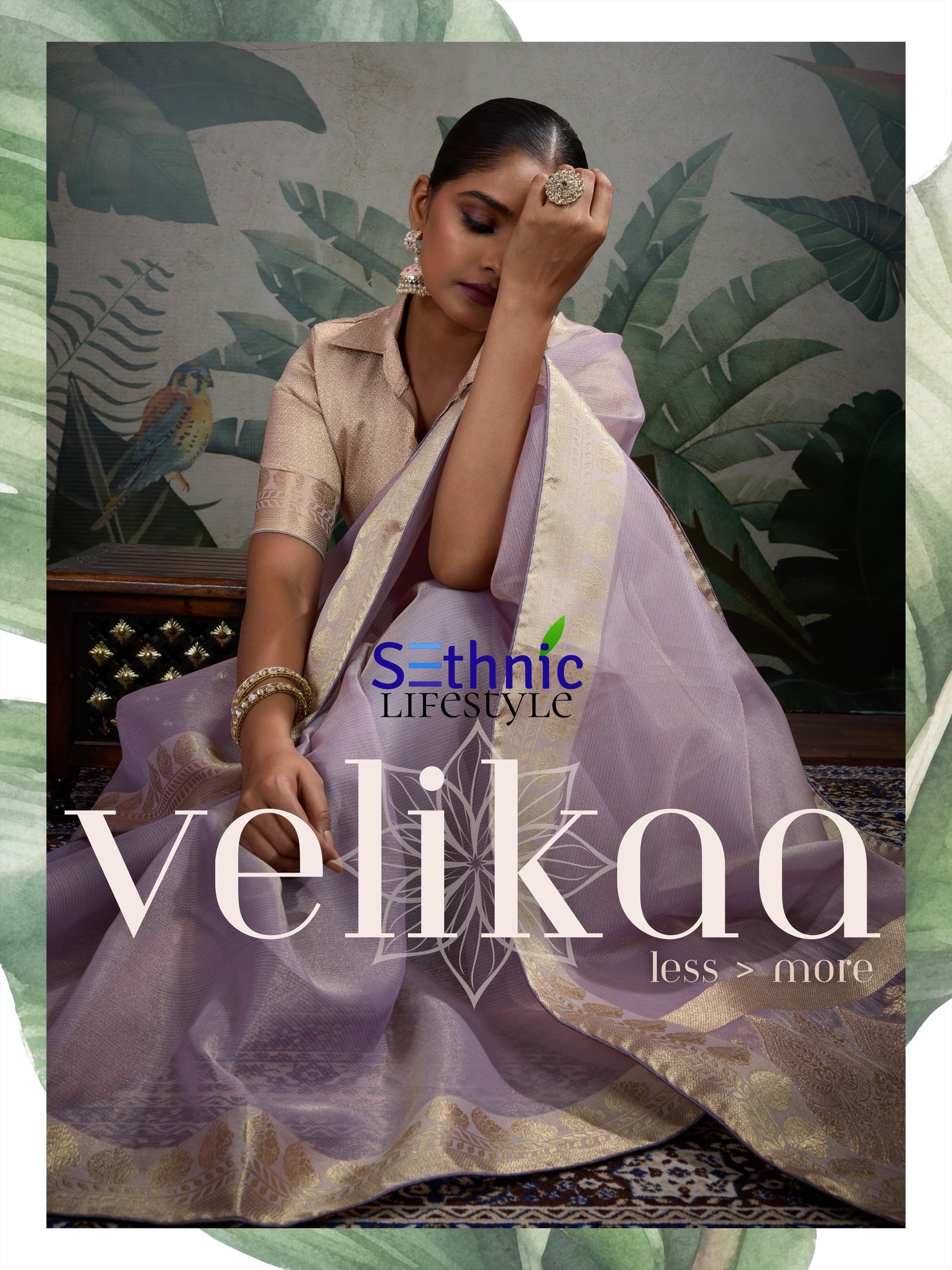 Product Image - Designer Tissue Silk Saree with Woven Patta & Pallu